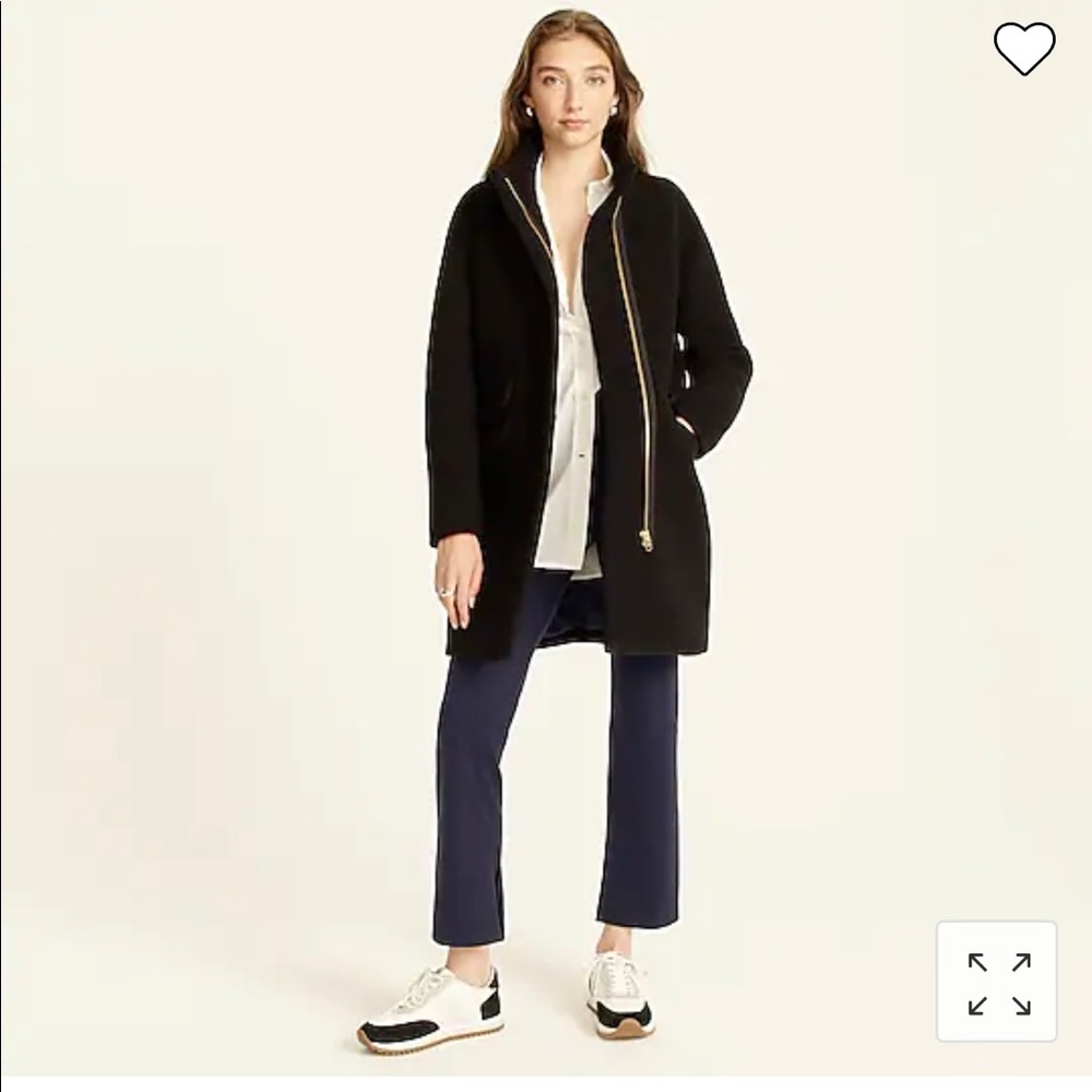 J.Crew cocoon coat in Italian stadium cloth wool- black